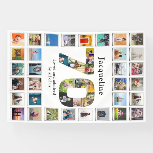70e verjaardag foto template spandoek (Horizontaal)