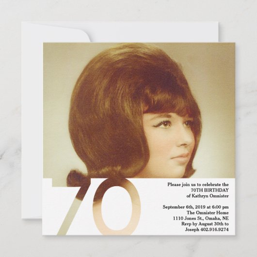 70e verjaardag foto uitnodiging - 5.25 x 5.25 (Voorkant)