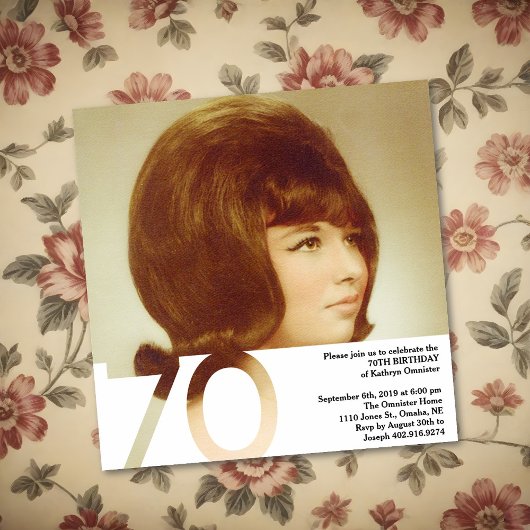 70e verjaardag foto uitnodiging - 5.25 x 5.25