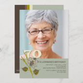 70e verjaardag Foto-uitnodiging Kaart (Voorkant / Achterkant)