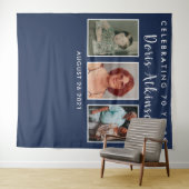 70e verjaardag fotocollage achtergrond banner wandkleed (In Situ (horizontaal))