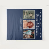 70e verjaardag fotocollage achtergrond banner wandkleed (Voorkant (horizontaal))