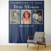 70e verjaardag fotocollage achtergrond banner wandkleed (In situ)