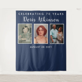 70e verjaardag fotocollage achtergrond banner wandkleed
