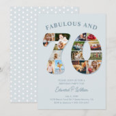 70e verjaardag fotocollage Elegant en tijdloos Kaart (Voorkant / Achterkant)