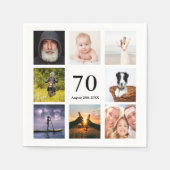 70e verjaardag fotocollage jongens servet (Voorkant)