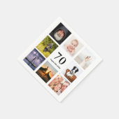 70e verjaardag fotocollage jongens servet (Hoek)