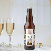 70e verjaardag fotocollage man bier etiket