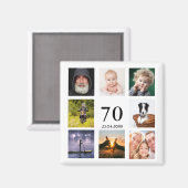 70e verjaardag fotocollage man magneet (Voorkant / Achterkant)
