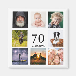 70e verjaardag fotocollage man magneet
