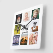 70e verjaardag fotocollage man vierkante klok (Hoek)