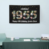 70e verjaardag Fotocollage partij Opgericht 1955 Spandoek (Beurs)