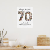 70e verjaardag fotocollage welkom poster (Keuken)