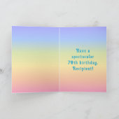 70e verjaardag — Fun Cake & Candles, w/ Eigen naam Kaart (Binnen)