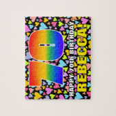 70e verjaardag — Fun, liefhebbende hartvormen + "7 Legpuzzel (Verticaal)