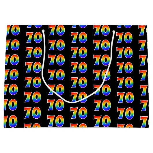 70e verjaardag: Fun Rainbow Event Nummer 70 Patroo Groot Cadeauzakje (Voorkant)
