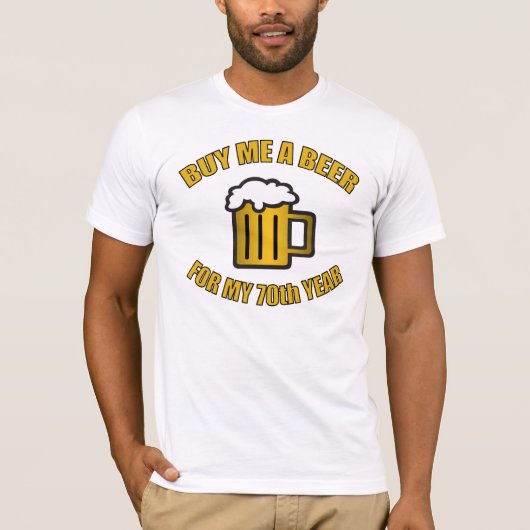 70e verjaardag Funny Beer T-shirt (Voorkant)