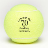70e verjaardag Funny Fabulous Personalized Tennisballen (Voorkant)