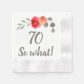 70e verjaardag Funny Gezegde Waterverf Floral Woma Servet (Voorkant)