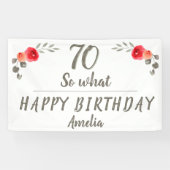 70e verjaardag Funny Waterverf Bloem Spandoek (Horizontaal)