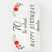 70e verjaardag Funny Waterverf Bloem Spandoek (Verticaal)