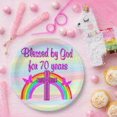 70E VERJAARDAG GEBEDSPAPIER BORDEN PAPIEREN BORDJE (Feest)