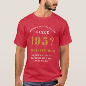 70e Verjaardag Geboren 1951 Naam toevoegen Jaar ge T-shirt (Voorkant)