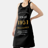 70e verjaardag Geboren 1951 Zwart Goud Man Schort (Insitu)