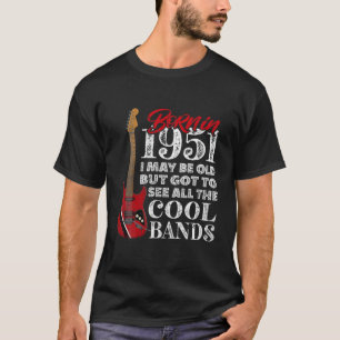 70e verjaardag - geboren in 1951 in elektrische gi t-shirt