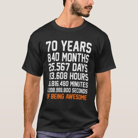 70e verjaardag geeft 70 jaar oude Anniversa T-shirt (Voorkant)
