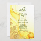 70e verjaardag Gele bloemen & Zwemelen Invita Kaart (Voorkant)