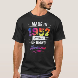 70e verjaardag, gemaakt in 1952 T - shirts, kleurr T-shirt