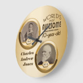 70e verjaardag Gepersonaliseerd dan nu Gold Photo  Grote Klok (Hoek)