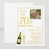 70e verjaardag - Gepersonaliseerd fotouitnodiginge Kaart (Voorkant / Achterkant)