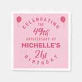 70e verjaardag gepersonaliseerd servet (Voorkant)