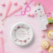 70e verjaardag gepersonaliseerde Bourgondische roz Papieren Kommen (Feest)