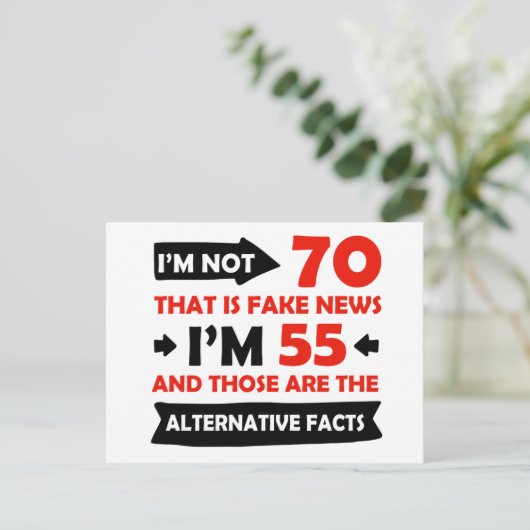 70e verjaardag geschenken briefkaart (Staand voorkant)