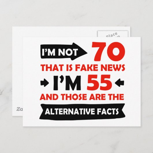 70e verjaardag geschenken briefkaart (Voorkant / Achterkant)