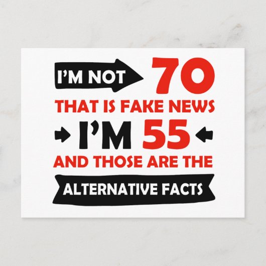 70e verjaardag geschenken briefkaart (Voorkant)