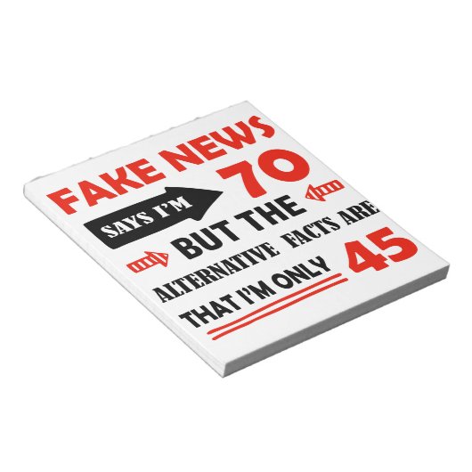 70e verjaardag geschenken notitieblok (Schuin)