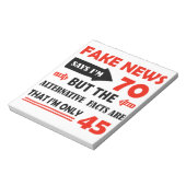 70e verjaardag geschenken notitieblok (Linkerzijde)