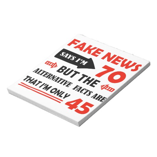 70e verjaardag geschenken notitieblok (Linkerzijde)