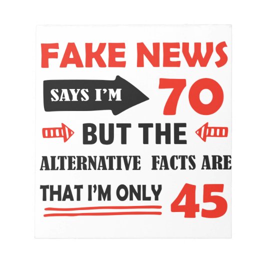 70e verjaardag geschenken notitieblok (Voorkant)