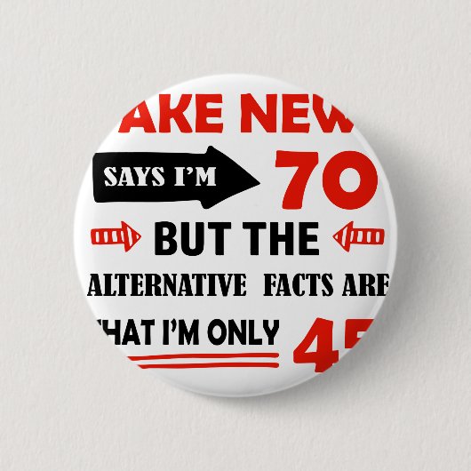 70e verjaardag geschenken ronde button 5,7 cm (Voorkant)