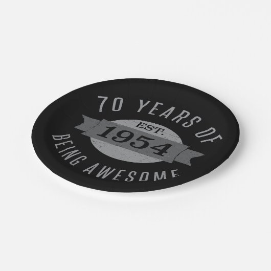 70e verjaardag Geweldige 1954 Papieren Bordje (Gekanteld)