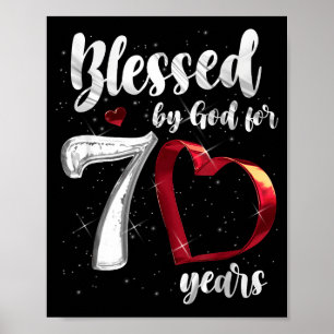 70e verjaardag Gezegend door God voor 70 jaar verj Poster
