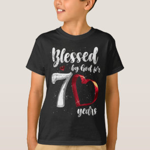 70e verjaardag Gezegend door God voor 70 jaar verj T-shirt