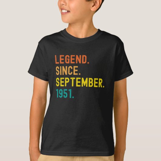 70e verjaardag Gift 70 jaar oud Legende sinds T-shirt (Voorkant)