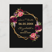 70e verjaardag gijzelaar zwart sparen de datum briefkaart (Voorkant)