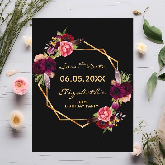 70e verjaardag gijzelaar zwart sparen de datum briefkaart